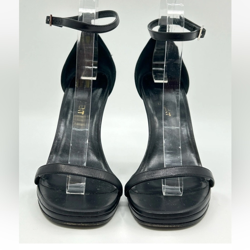 Saint Laurent Jane Black Wedge Sandals - Picture 2 of 8